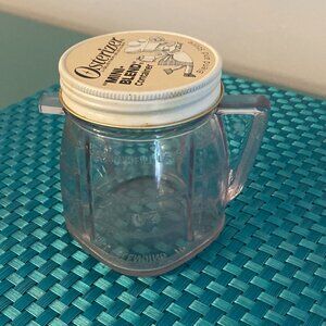 Vintage 8oz Osterizer Mini Blend Storage Clear Plastic Jar with Lid Container